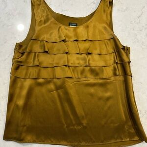 J. Crew Women's Gold Ruffle Sleeveless Blouse